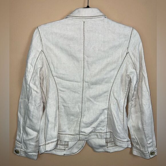 J. Jill Women’s Size 6P Linen Blend Classic Button Up Blazer - Picture 6 of 6